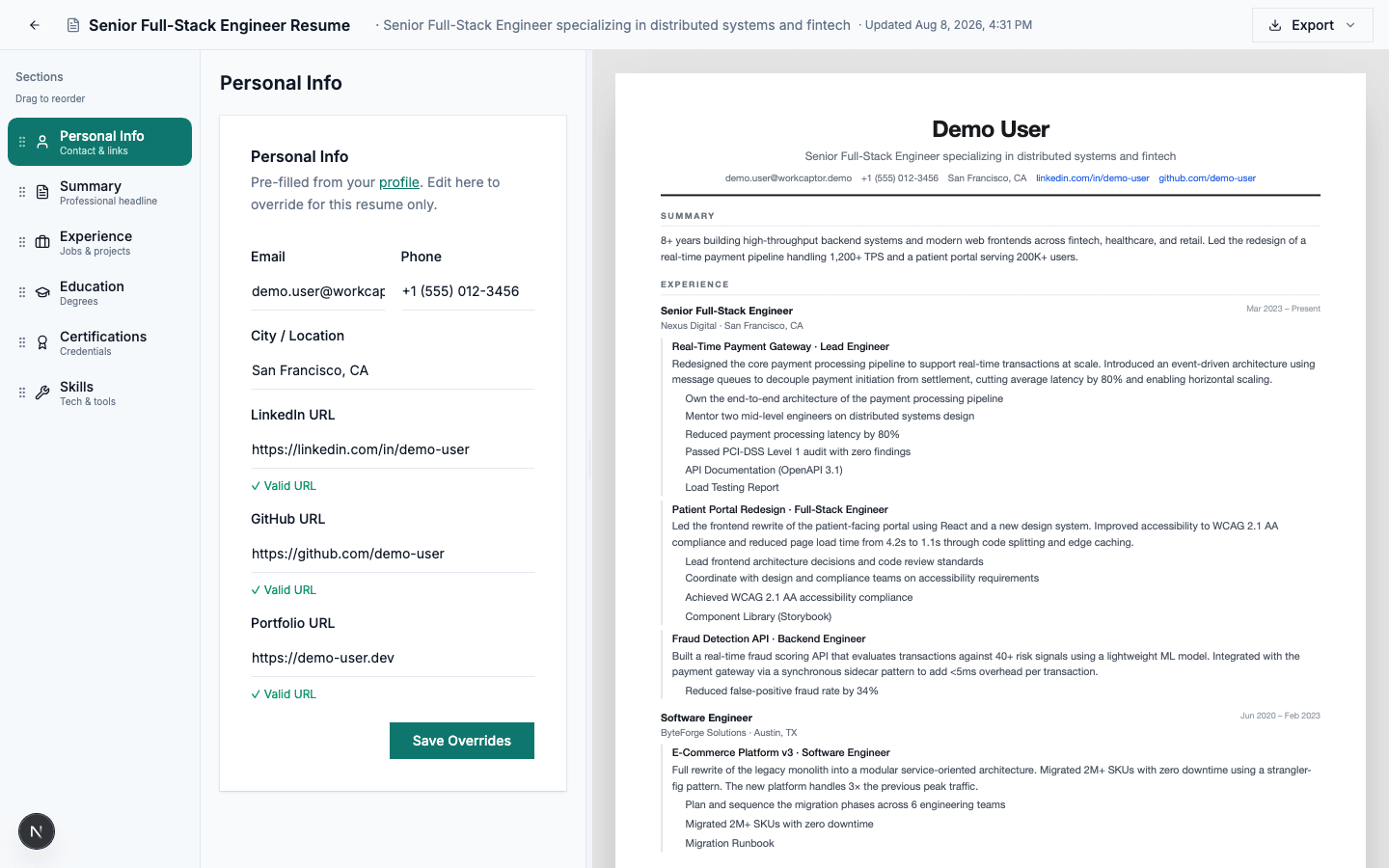 Resumes